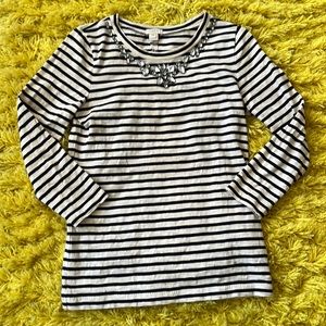J. Crew Jeweled Neckline Top